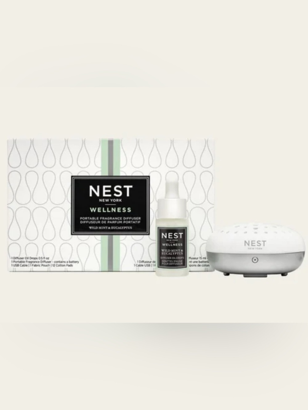New authentic NEST New York Wellness Portable Fragrance Diffuser Set